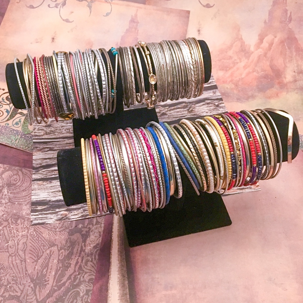 Lots of bangle bracelets